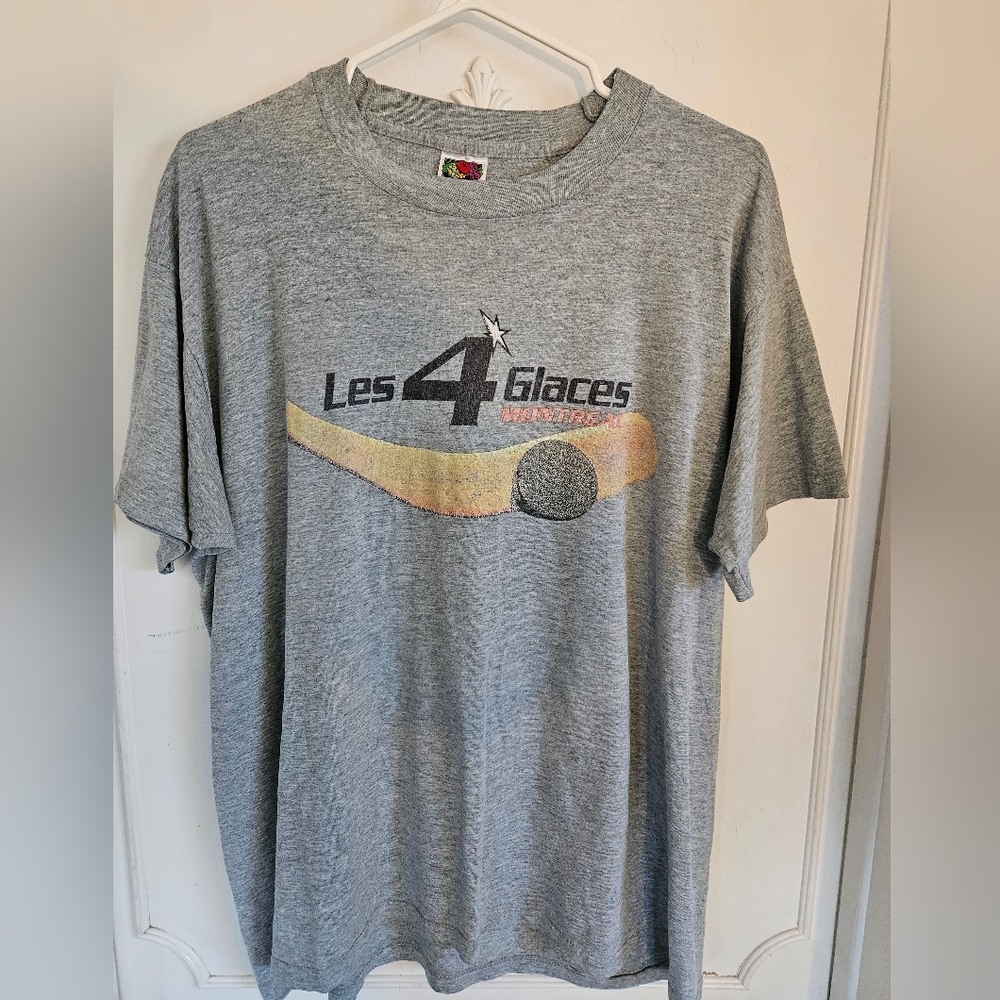 Vintage Les 4 Glaces Montreal Hockey Tee